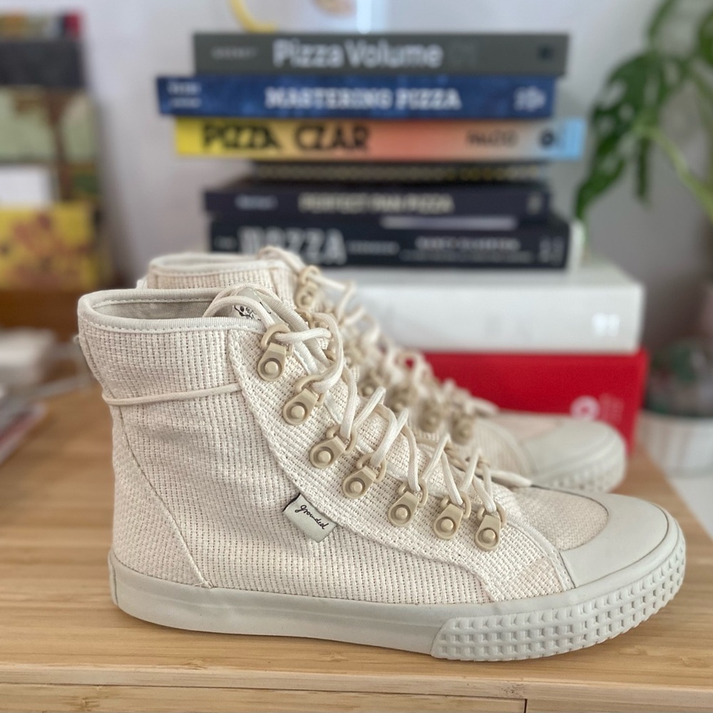 Grounded Cream High-Top Sneakers